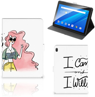 B2Ctelecom Tablethoes Lenovo Tab E10 Hoes met Magneetsluiting Personaliseren i Can