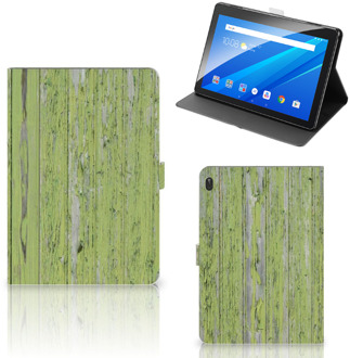 B2Ctelecom Tablethoes Lenovo Tab E10 Hoesje met Standaard Green Wood