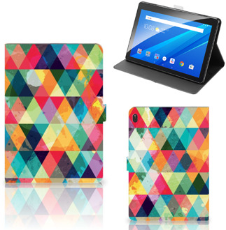 B2Ctelecom Tablethoes Lenovo Tab E10 Tablet Hoes met Standaard Geruit