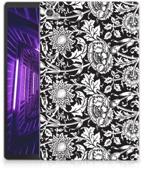 B2Ctelecom Tablethoes Lenovo Tab M10 Plus Siliconen Back Case Zwart Bloemen met doorzichte zijkanten