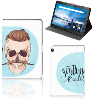 B2Ctelecom Tablethoes Lenovo Tablet M10 Cover met Magneetsluiting Ontwerpen Gentleman Skull