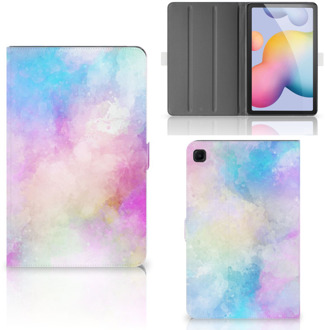 B2Ctelecom Tablethoes Samsung Galaxy Tab S6 Lite Hoesje met Magneetsluiting Watercolor Light