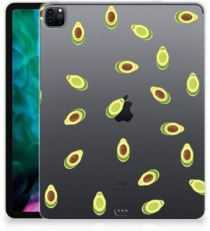 B2Ctelecom Tablethoesje iPad Pro 12.9 (2020) | iPad Pro 12.9 (2021) Siliconen Back Case Avocado met doorzichte zijkanten