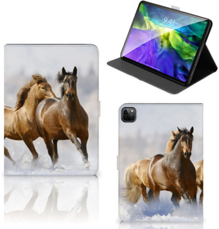 B2Ctelecom Tablethoesje iPad Pro 2020 Cover met Magneetsluiting Paarden