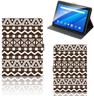 B2Ctelecom Tablethoesje Lenovo Tab E10 Cover met Standaard Aztec Brown