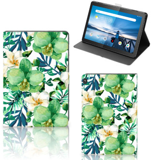 B2Ctelecom Tablethoesje Lenovo Tablet M10 Tablet Hoes met Standaard Ontwerpen Orchidee Groen