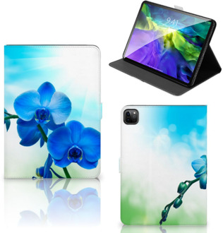 B2Ctelecom Tablethoesje met foto iPad Pro 11 (2020) Hoesje met Magneetsluiting Orchidee Blauw