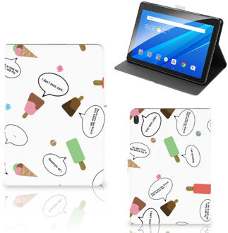 B2Ctelecom Tablethoesje met foto Lenovo Tab E10 Tablet Hoes met Magneetsluiting IJsjes