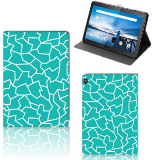 B2Ctelecom Tablethoesje met foto Lenovo Tablet M10 Hoes met Standaard Cracks Blue