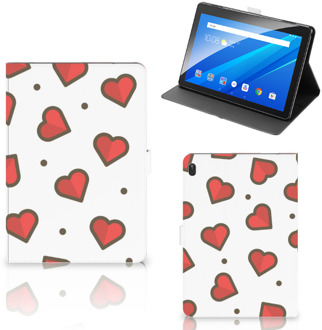 B2Ctelecom Tablethoesje met Naam Lenovo Tab E10 Hoes met Standaard Hearts