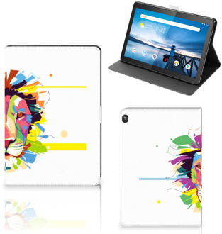 B2Ctelecom Tablethoesje met Naam Lenovo Tablet M10 Cover met Magneetsluiting Super als Cadeautjes voor Jongens Lion Color