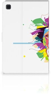 B2Ctelecom Tablethoesje met Naam Samsung Galaxy Tab A7 (2020) Cover met Magneetsluiting Super als Cadeautjes voor Jongens Lion Color