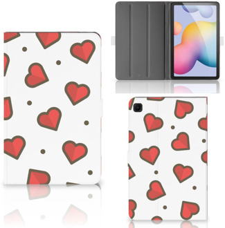 B2Ctelecom Tablethoesje met Naam Samsung Galaxy Tab S6 Lite Hoes met Standaard Hearts