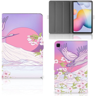 B2Ctelecom Tablethoesje met Naam Samsung Galaxy Tab S6 Lite Hoesje met Standaard Bird Flying