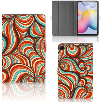 B2Ctelecom Tablethoesje Samsung Galaxy Tab S6 Lite Hoes met Magneetsluiting Retro