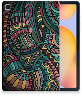 B2Ctelecom Tablethoesje Samsung Galaxy Tab S6 Lite TPU Back Case Aztec met doorzichte zijkanten