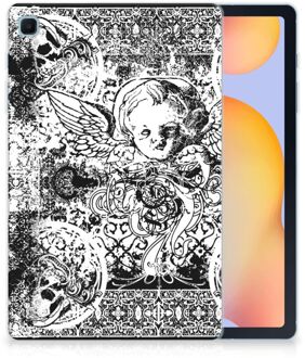 B2Ctelecom Tablettas Samsung Galaxy Tab S6 Lite Cover Skulls Angel met doorzichte zijkanten