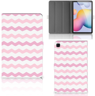 B2Ctelecom Tablettas Samsung Galaxy Tab S6 Lite Hoes met Magneetsluiting Waves Roze