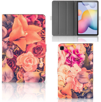 B2Ctelecom Tablettas Samsung Galaxy Tab S6 Lite Hoes met Standaard Bosje Bloemen