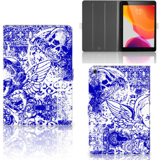 B2Ctelecom Tablettasje iPad 10.2 (2019) | iPad 10.2 (2020) Angel Skull Blue