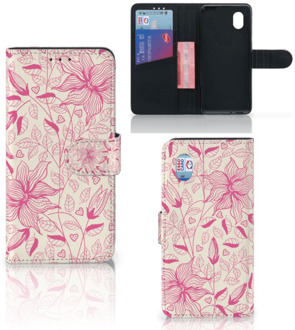 B2Ctelecom Telefoon Hoesje Alcatel 1B (2020) Magnet Case Pink Flowers