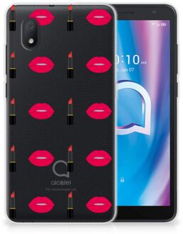 B2Ctelecom Telefoon Hoesje Alcatel 1B (2020) Silicone Hoesje Doorzichtig Lipstick Kiss