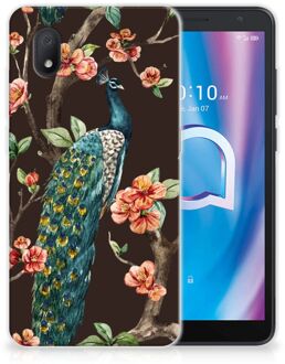 B2Ctelecom Telefoon Hoesje Alcatel 1B (2020) Siliconen Back Cover Pauw met Bloemen