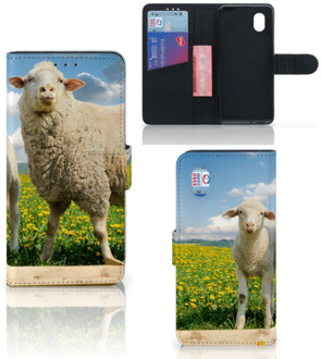 B2Ctelecom Telefoon Hoesje Alcatel 1B (2020) Wallet Book Case met foto Schaap en Lammetje