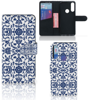 B2Ctelecom Telefoon Hoesje Alcatel 1S 2020 Book Case Flower Blue