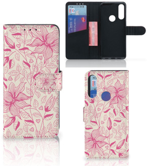 B2Ctelecom Telefoon Hoesje Alcatel 1S 2020 Magnet Case Pink Flowers