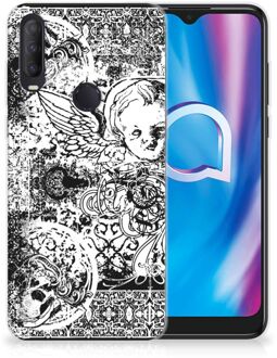 B2Ctelecom Telefoon Hoesje Alcatel 1S (2020) Silicone Back Case Skulls Angel