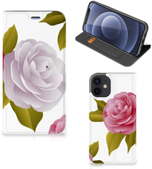 B2Ctelecom Telefoon Hoesje Cadeau voor haar iPhone 12 Mini Wallet Flip Case Roses