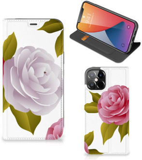 B2Ctelecom Telefoon Hoesje Cadeau voor haar iPhone 12 Pro Max Wallet Flip Case Roses