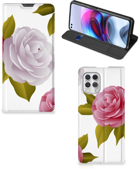 B2Ctelecom Telefoon Hoesje Cadeau voor haar Motorola Moto G100 Wallet Flip Case Roses