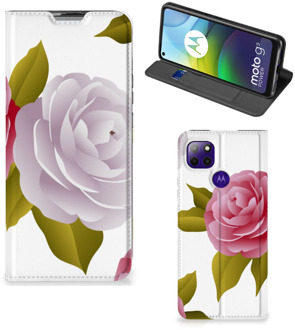 B2Ctelecom Telefoon Hoesje Cadeau voor haar Motorola Moto G9 Power Wallet Flip Case Roses