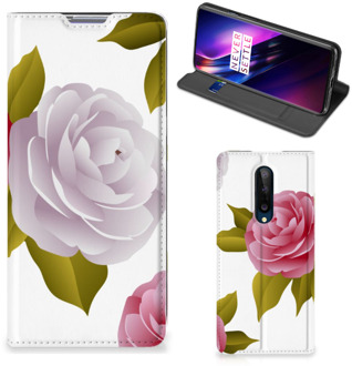 B2Ctelecom Telefoon Hoesje Cadeau voor haar OnePlus 8 Wallet Flip Case Roses