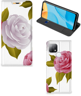 B2Ctelecom Telefoon Hoesje Cadeau voor haar OPPO A15 Wallet Flip Case Roses