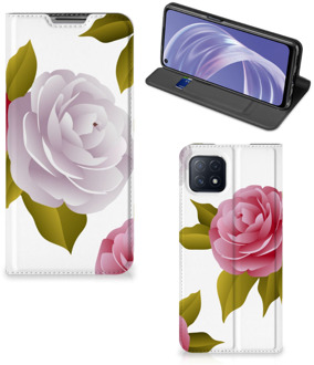 B2Ctelecom Telefoon Hoesje Cadeau voor haar OPPO A73 5G Wallet Flip Case Roses