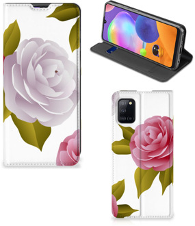 B2Ctelecom Telefoon Hoesje Cadeau voor haar Samsung Galaxy A31 Wallet Flip Case Roses