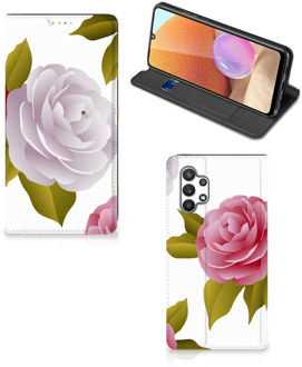 B2Ctelecom Telefoon Hoesje Cadeau voor haar Samsung Galaxy A32 4G Wallet Flip Case Roses