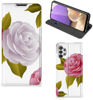 B2Ctelecom Telefoon Hoesje Cadeau voor haar Samsung Galaxy A32 5G Wallet Flip Case Roses