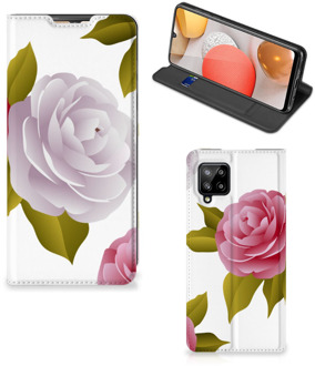 B2Ctelecom Telefoon Hoesje Cadeau voor haar Samsung Galaxy A42 Wallet Flip Case Roses