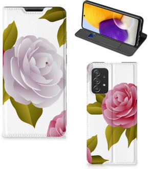 B2Ctelecom Telefoon Hoesje Cadeau voor haar Samsung Galaxy A72 (5G/4G) Wallet Flip Case Roses