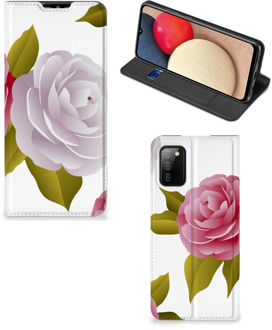 B2Ctelecom Telefoon Hoesje Cadeau voor haar Samsung Galaxy M02s | A02s Wallet Flip Case Roses