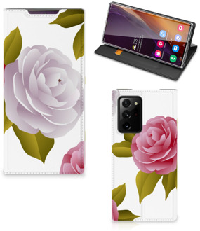 B2Ctelecom Telefoon Hoesje Cadeau voor haar Samsung Galaxy Note 20 Ultra Wallet Flip Case Roses