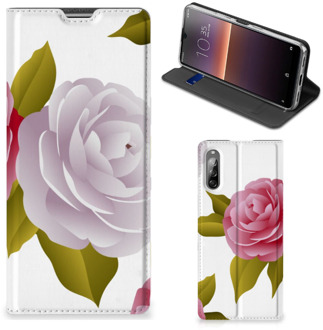 B2Ctelecom Telefoon Hoesje Cadeau voor haar Sony Xperia L4 Wallet Flip Case Roses