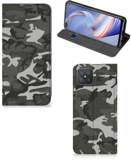 B2Ctelecom Telefoon Hoesje Cadeau voor hem OPPO Reno4 Z 5G Telefoontasje Army Light