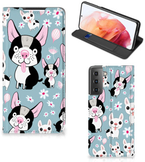 B2Ctelecom Telefoon Hoesje Cadeau voor Kleinzoon Samsung Galaxy S21 Flipcover Hondjes