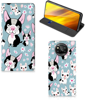 B2Ctelecom Telefoon Hoesje Cadeau voor Kleinzoon Xiaomi Poco X3 Flipcover Hondjes