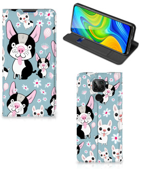 B2Ctelecom Telefoon Hoesje Cadeau voor Kleinzoon Xiaomi Redmi Note 9 Flipcover Hondjes